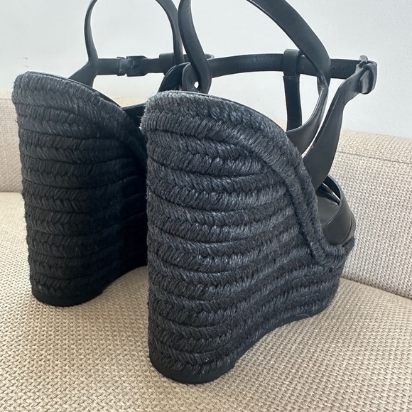 Saint Laurent Black Wedge Heels - Picture 10 of 14